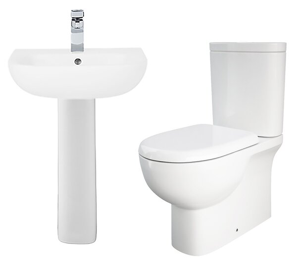 Bathstore Newton Close Coupled Toilet & Full Basin Pedestal Duo