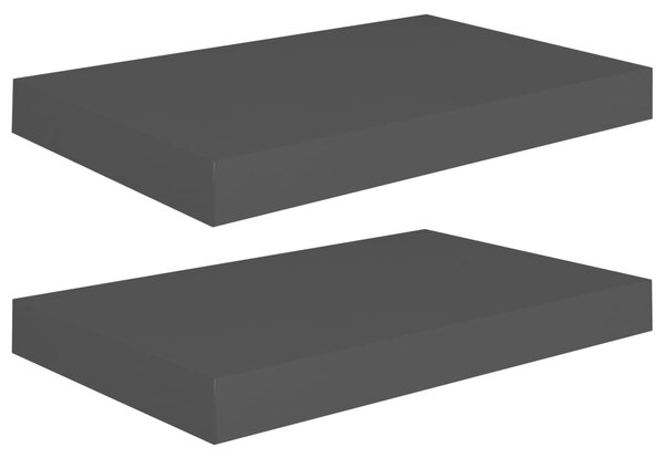 Floating Wall Shelves 2 pcs Black 40x23x3.8 cm MDF