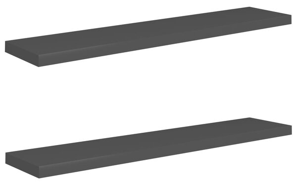 Floating Wall Shelves 2 pcs Black 120x23.5x3.8 cm MDF