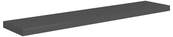 Floating Wall Shelf Black 120x23.5x3.8 cm MDF