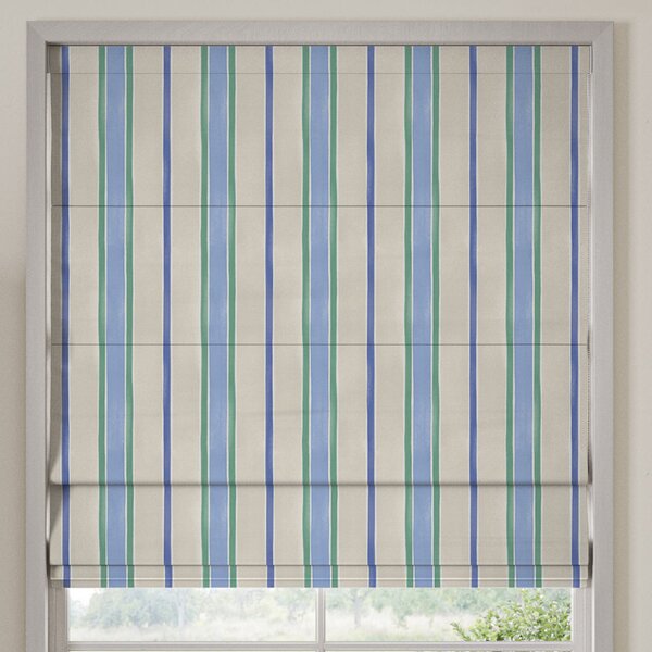 Bluebellgray Seaside Stripe Made To Measure Roman Blind Atlantic