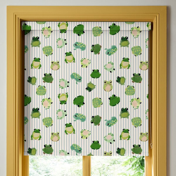 Wee Blue Bell Little Frogs Translucent Made To Measure Roller Blind Pond