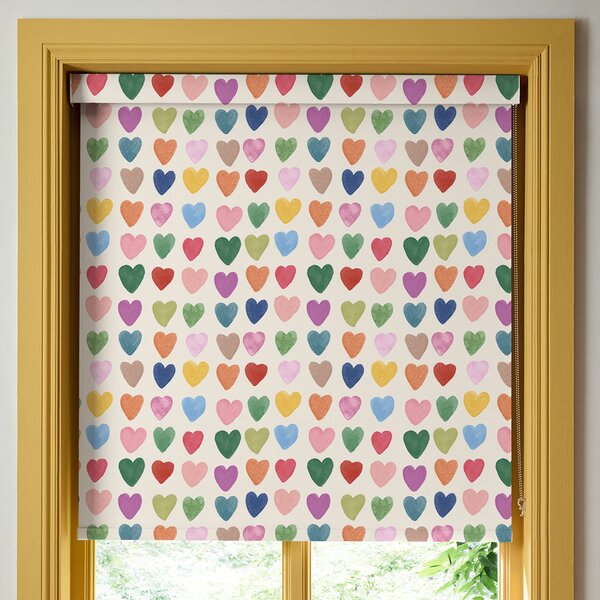 Wee Blue Bell Love Hearts Translucent Made To Measure Roller Blind Multi