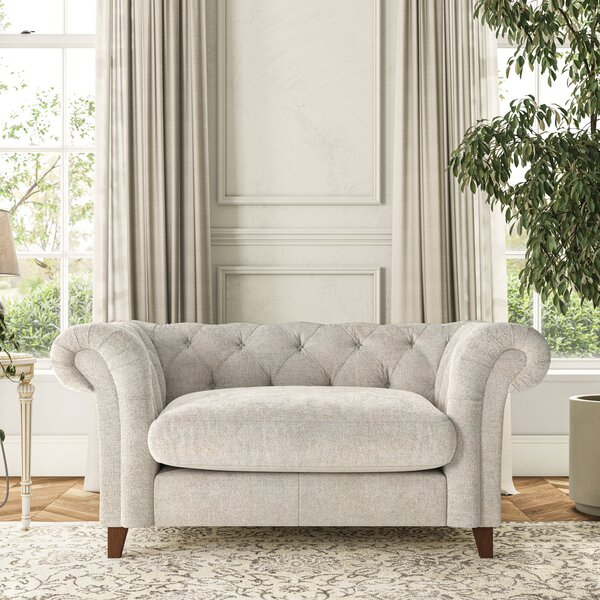 Pimlico Snuggle Chair Chunky Chenille White Sand