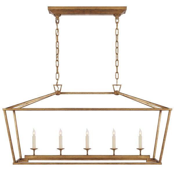 Darlana Medium Iron, Linear Pendant Light, Medium, Gilded Iron - Andrew Martin