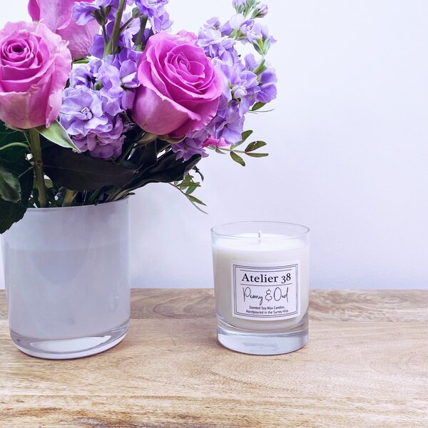 Atelier 38 Peony & Oud Medium Candle Clear