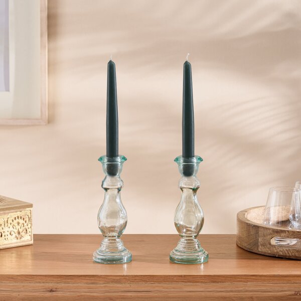 Coloured Taper Candles Forest (Green)