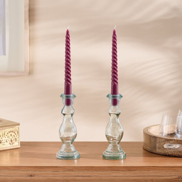 Twisted Taper Candles Red