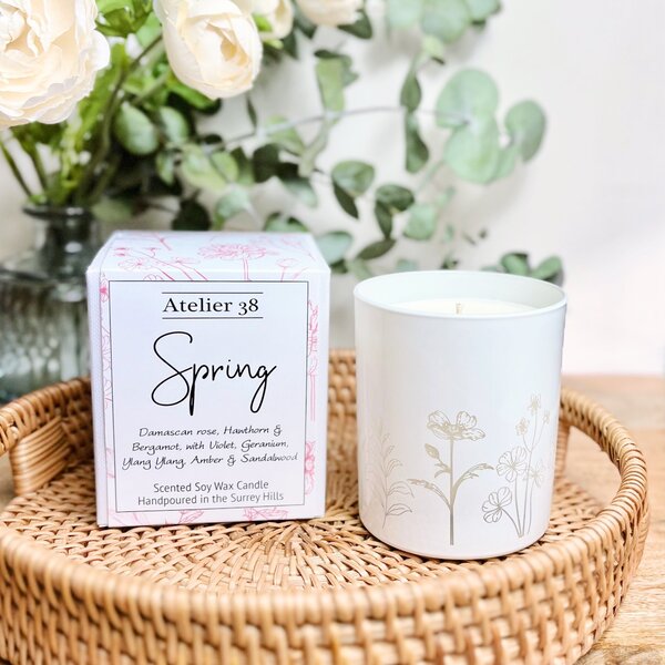 Atelier 38 Spring Engraved Candle White