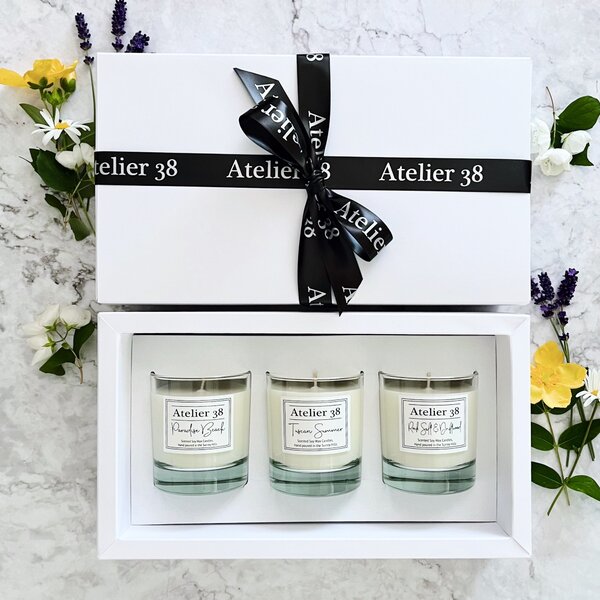 Atelier 38 Set of 3 Summer Candle Gift Set Clear