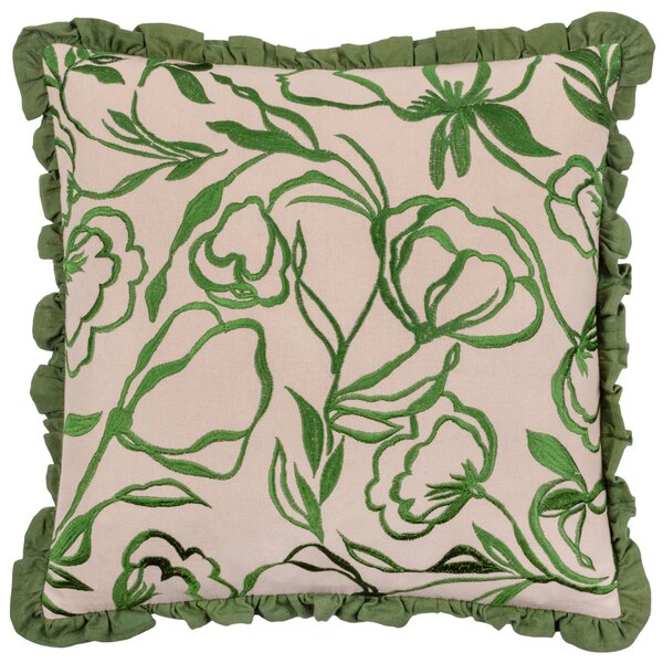 Wylder Albera Cotton Square Cushion Green