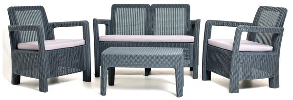 Tarifa Grey Rattan Garden 4-Seater Lounge Set | Roseland Furniture