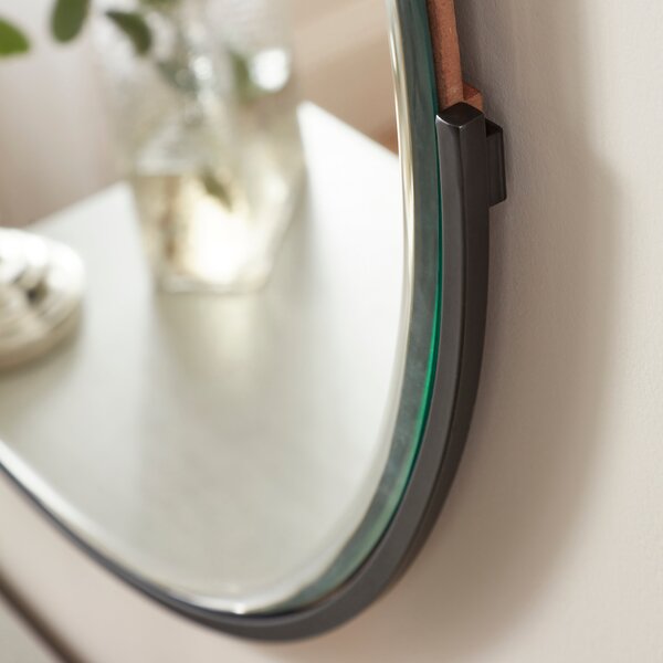 Milan Half Frame Round Wall Mirror