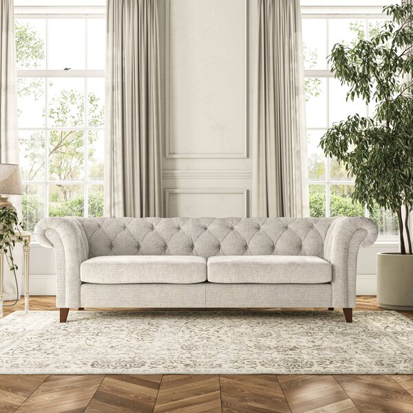 Pimlico 4 Seater Sofa Chunky Chenille White Sand