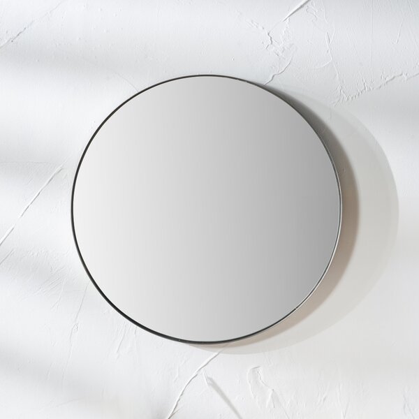 Slim Frame Round Wall Mirror Silver