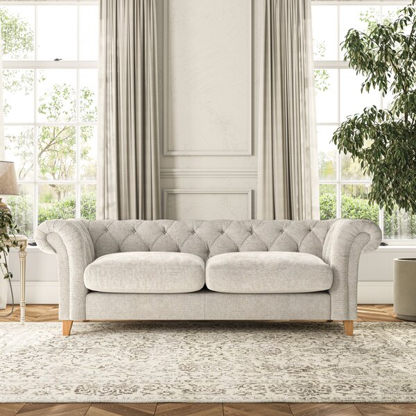 Pimlico Large 3 Seater Sofa Chunky Chenille White Sand