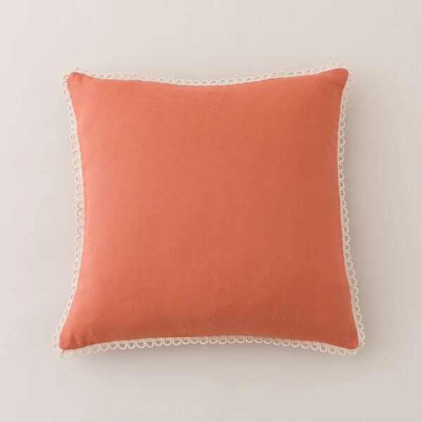 Scalloped Edge Cotton Square Cushion Cover