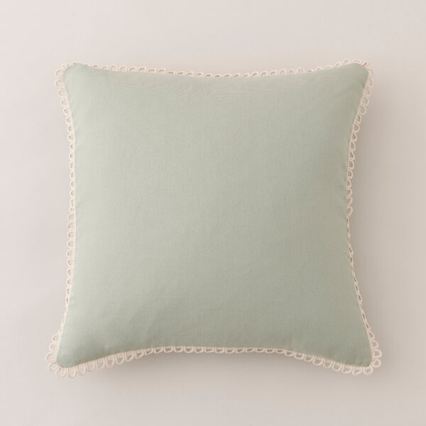 Scalloped Edge Cotton Square Cushion Cover