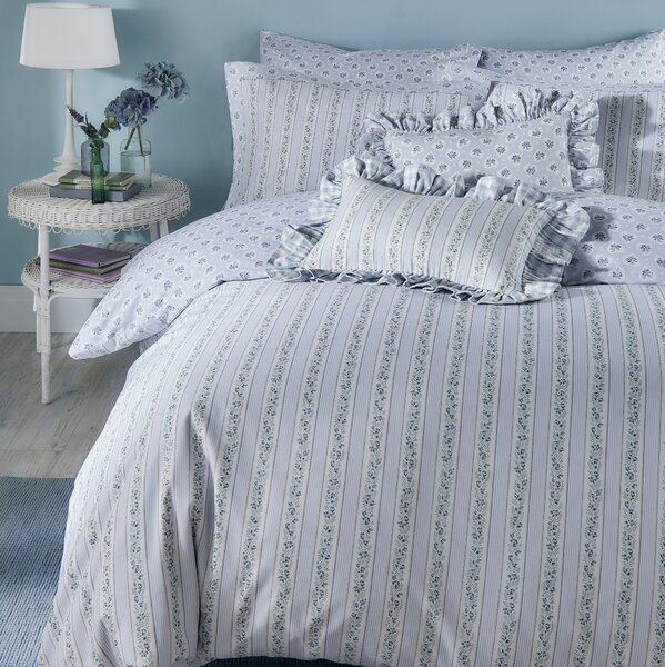 Cath Kidston Ticking Stripe Duvet Cover Bedding Set Blue