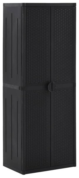 Garden Storage Cabinet Black 65x45x172 cm PP