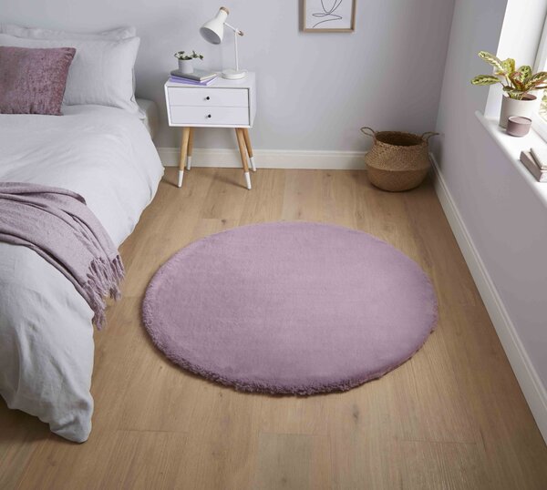 Teddy 120cm x 120cm Circle Rug Lavender