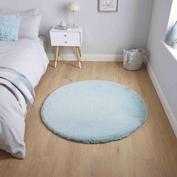 Teddy 120cm x 120cm Circle Rug Blue