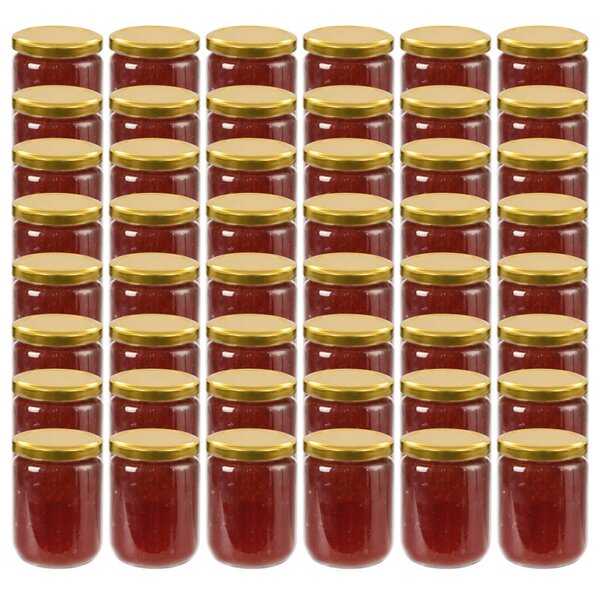 Glass Jam Jars with Gold Lid 48 pcs 230 ml