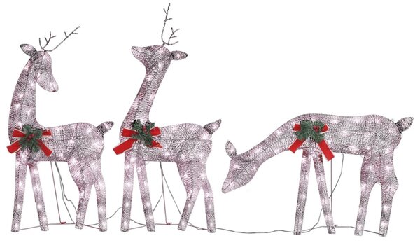 Christmas Reindeer Family 270x7x90 cm Gold Warm White Mesh