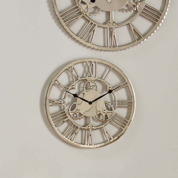 Cog Design Skeleton Wall Clock Nickel