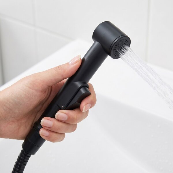 Washbasin faucet with bidetta Rea Lungo Black
