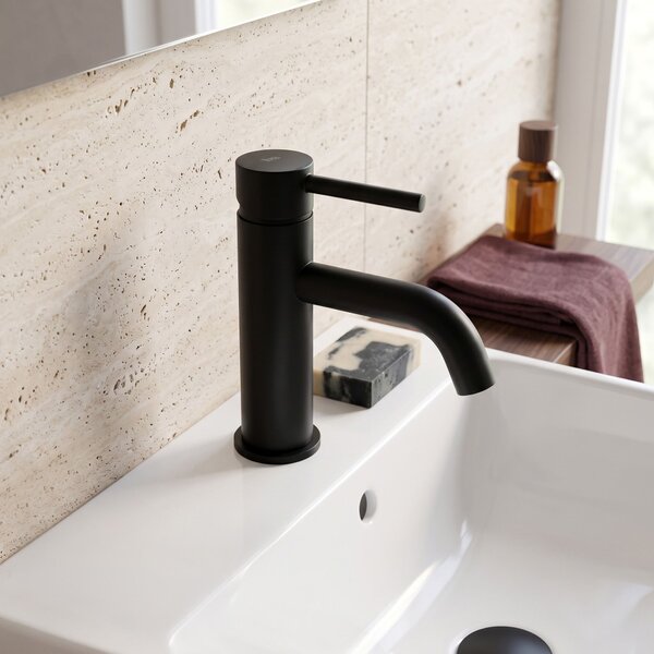 Washbasin faucet with bidetta Rea Lungo Black