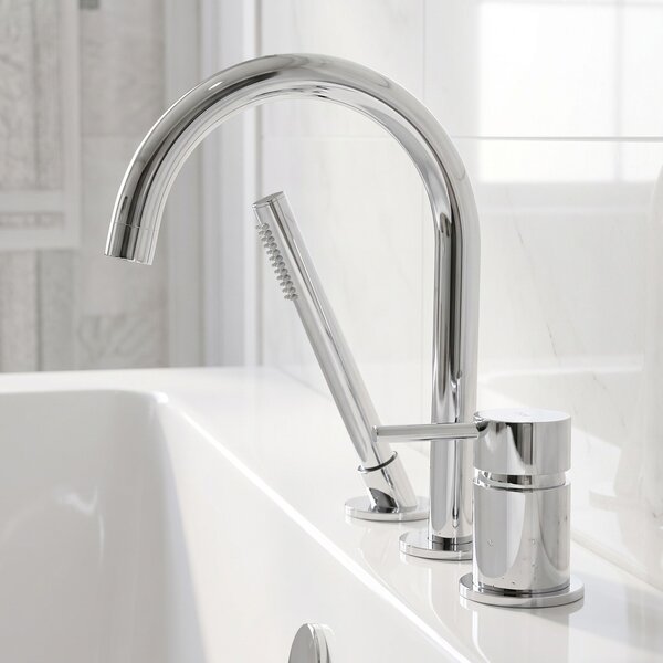 3-Hole Bathtub Faucet Rea Lungo Chrome