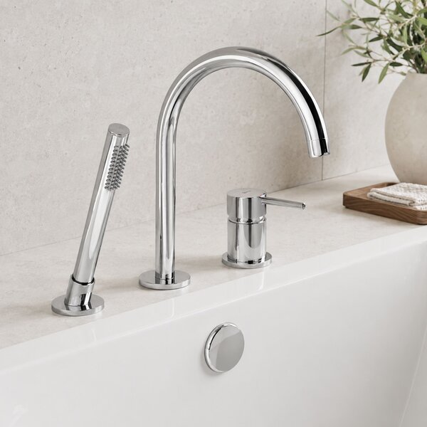 3-Hole Bathtub Faucet Rea Lungo Chrome