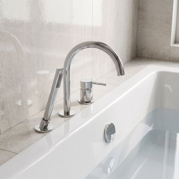 3-Hole Bathtub Faucet Rea Lungo Chrome