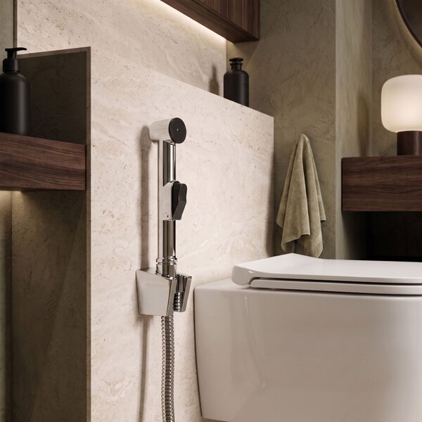 Washbasin faucet with bidetta Rea Lungo Chrome