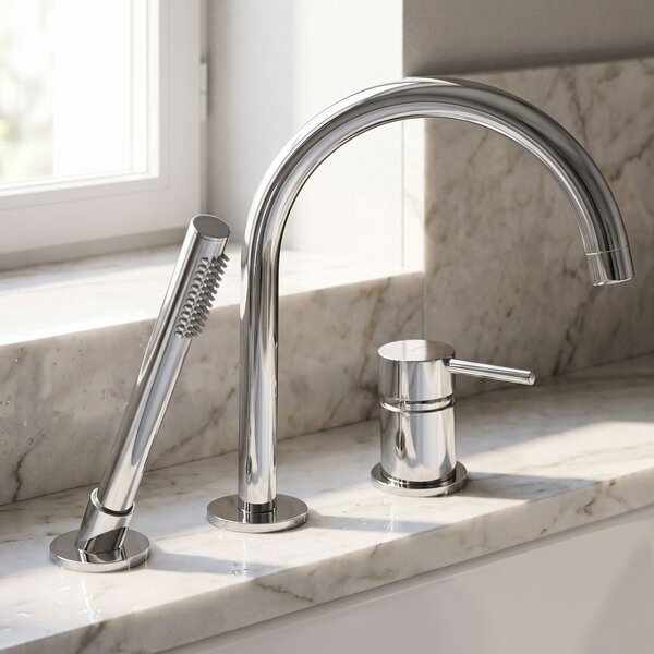 3-Hole Bathtub Faucet Rea Lungo Chrome