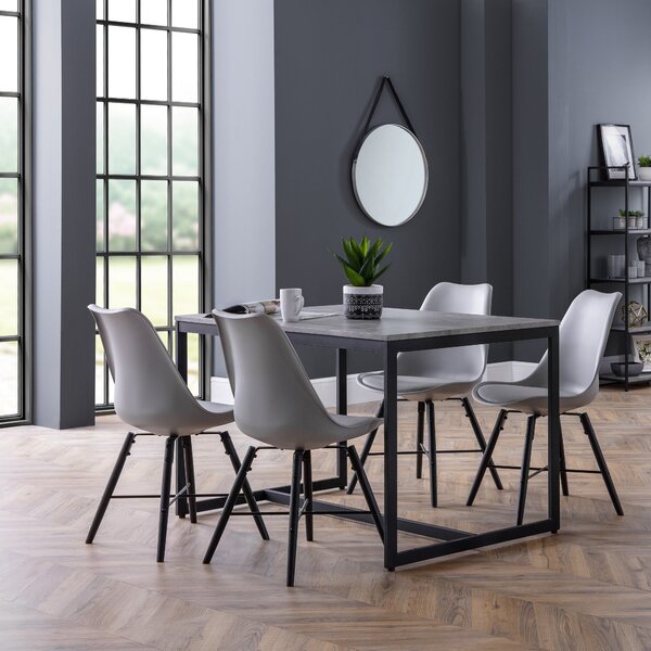 Staten Dining Set with 4 Kari Chairs Grey