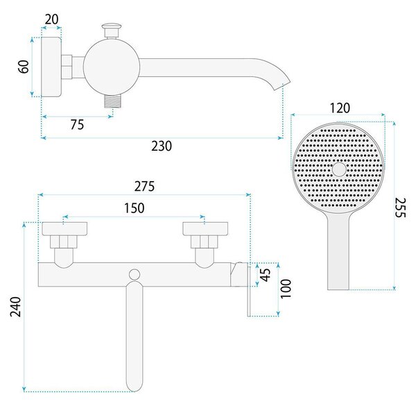 Bath faucet REA Ontario Side Titan