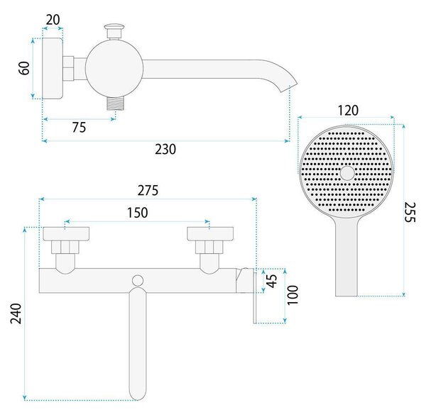 Bath faucet REA Ontario Side Black