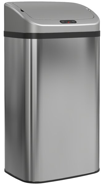 HOMCOM 48L Stainless Steel Sensor Bin - Silver-Tone
