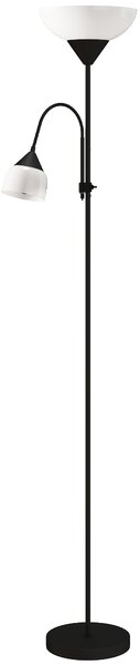HOMCOM LED Floor Lamp for Living Room, 180cm Tall Standing Lamp, Mother and Child Uplighter with Adjustable Gooseneck, 3000K/4500K/6500K Colour Temperatures, Black