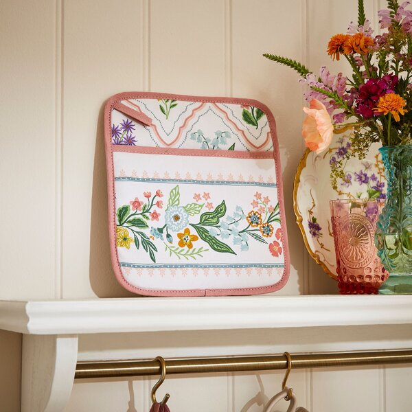 Ulster Weavers Petals and Prose Thermal Pot Mitt Oven Glove Pink