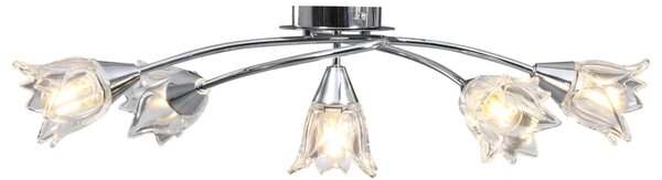 Ceiling Lamp with Transparent Glass Shades for 5 E14 Bulbs Tulip