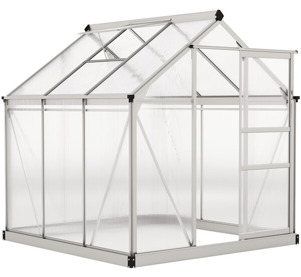 Outsunny 6 x 6ft Polycarbonate Greenhouse - Clear
