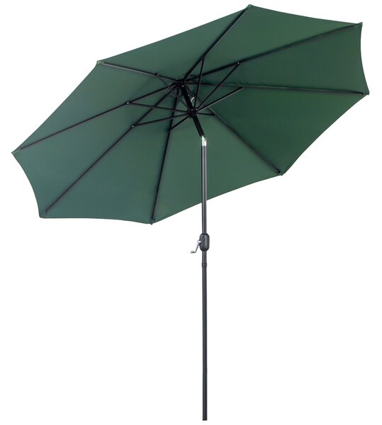 Outsunny Commercial Parasol, 3m Sturdy Umbrella with 8 Ribs, Tilt Function & Crank Handle for Outdoor Shade, Verdant Green Aosom UK