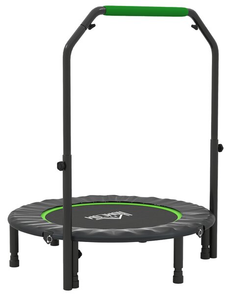 HOMCOM 40" Foldable Mini Fitness Trampoline, with Adjustable Foam Handle, Green