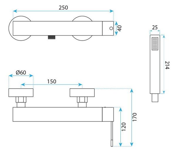 Bathtub faucet REA Venti Brush Copper