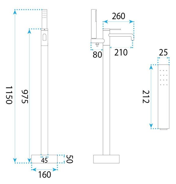 Free-standing faucet Rea Venti Gold