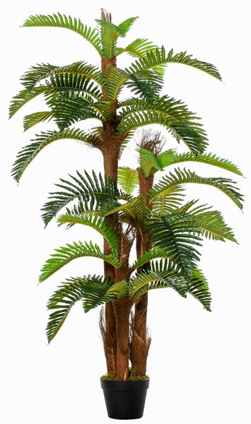 Outsunny 150cm/5FT Artificial Fern Tree Decorative Plant 36 Leaves with Nursery Pot, Fake Plant for Indoor Outdoor Décor