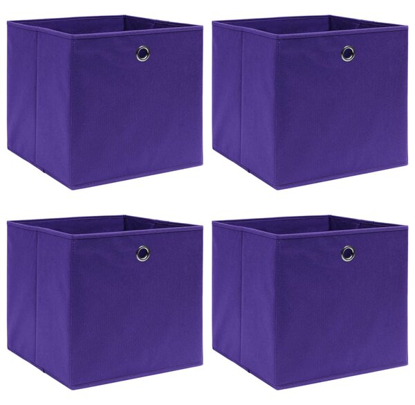 Storage Boxes 4 pcs Purple 32x32x32 cm Fabric